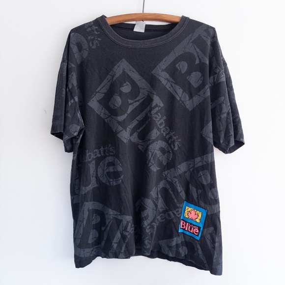 Vintage LABATT BLUE AOP Shirt Beer SIngle Stitch size XL 1990s breweries - Picture 1 of 6